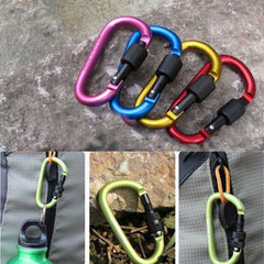 4pcs Aluminum Carabiner Buckle D Ring Key Chain Snap Hook Outdoor Camping