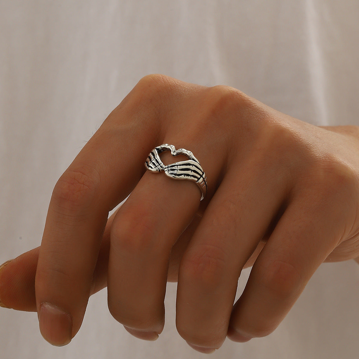 Retro Europe America Men Women Ring Punk Hell Ghost Hand Ring