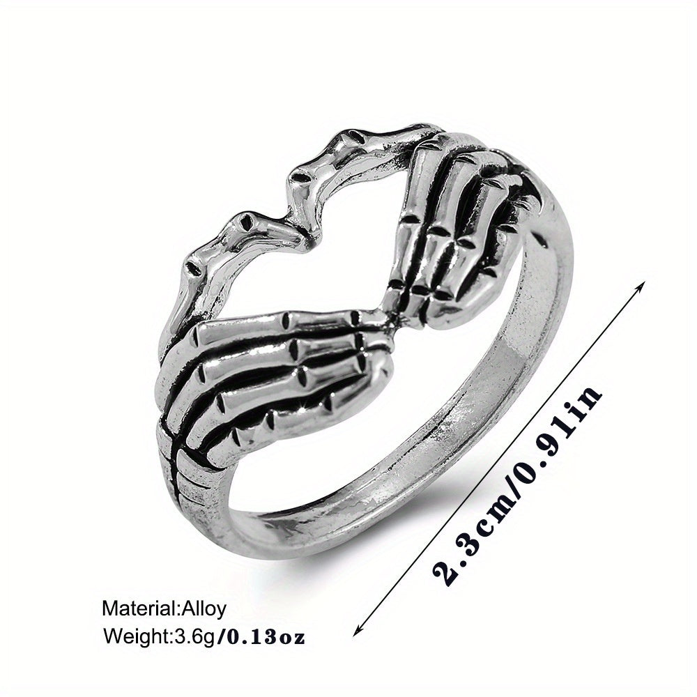 Retro Europe America Men Women Ring Punk Hell Ghost Hand Ring