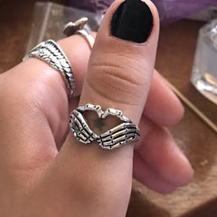 Retro Europe America Men Women Ring Punk Hell Ghost Hand Ring