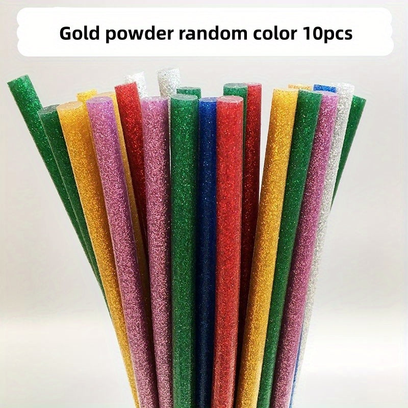30pcs Golden Scallion Powder Glue Sticks DIY Colored Hot Melt Glue Sticks