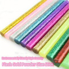 30pcs Golden Scallion Powder Glue Sticks DIY Colored Hot Melt Glue Sticks