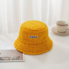 Solid Woollen Bucket Hat Lightweight Warm Winter Cap