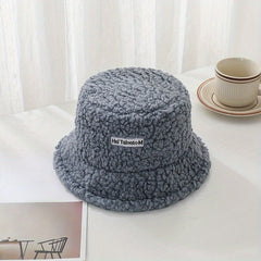 Solid Woollen Bucket Hat Lightweight Warm Winter Cap