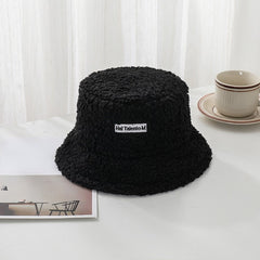 Solid Woollen Bucket Hat Lightweight Warm Winter Cap