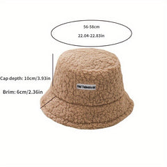 Solid Woollen Bucket Hat Lightweight Warm Winter Cap