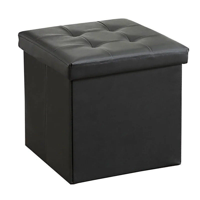 Foldable PU Sofa Stool Shoe Ottoman Storage Box