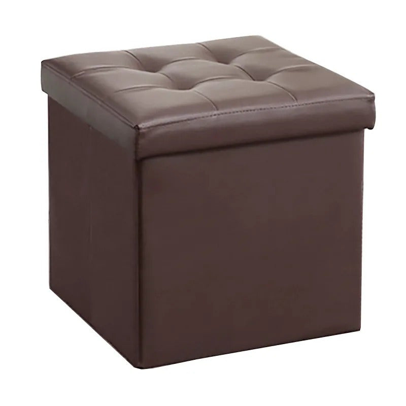 Foldable PU Sofa Stool Shoe Ottoman Storage Box