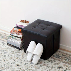 Foldable PU Sofa Stool Shoe Ottoman Storage Box