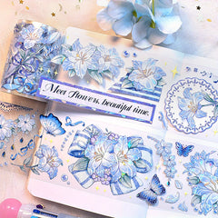 Floral Stickers Set Crystal Stereo Waterproof Stickers 2 Meters