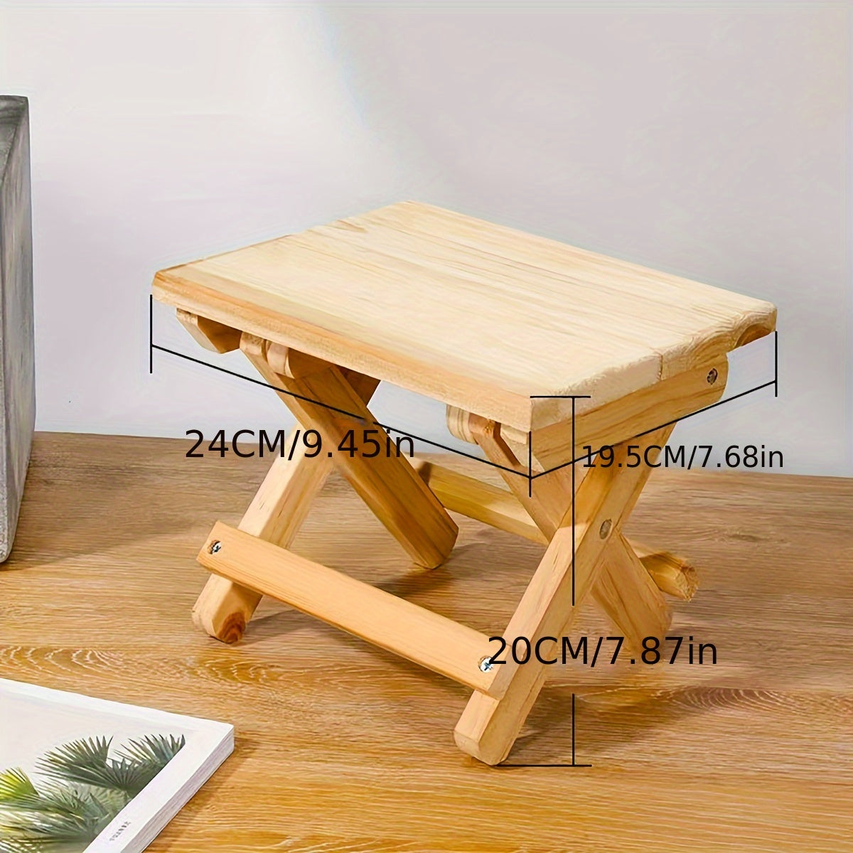 Portable Wood Folding Stool Square Stool Fishing Chair