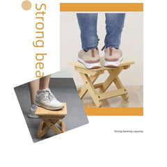 Portable Wood Folding Stool Square Stool Fishing Chair
