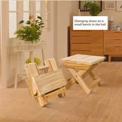 Portable Wood Folding Stool Square Stool Fishing Chair