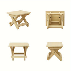 Portable Wood Folding Stool Square Stool Fishing Chair