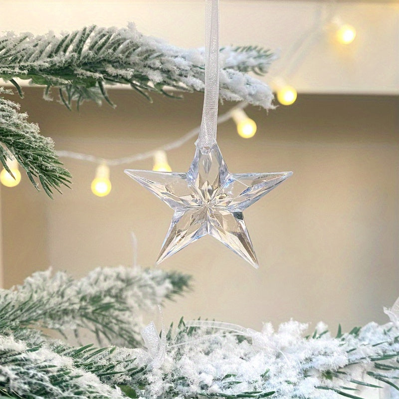 3pcs Transparent Snowflake Pendants Christmas Tree Decorations