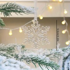 3pcs Transparent Snowflake Pendants Christmas Tree Decorations