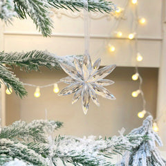 3pcs Transparent Snowflake Pendants Christmas Tree Decorations