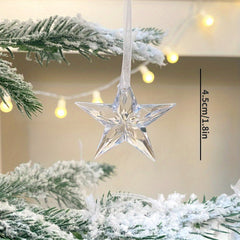 3pcs Transparent Snowflake Pendants Christmas Tree Decorations