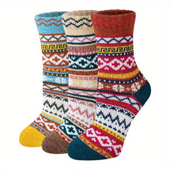 Vintage Wool Crew Socks for Men Women