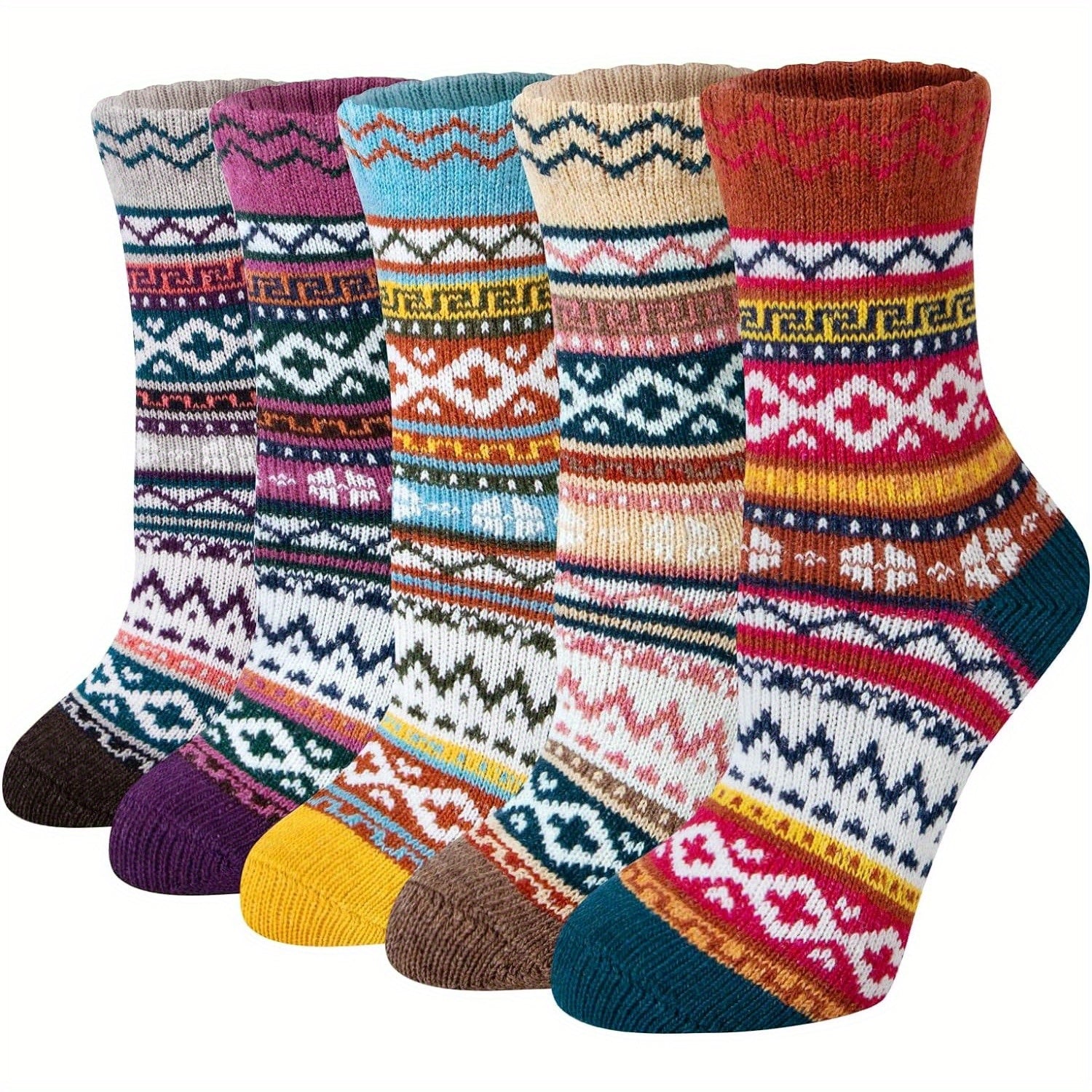 Vintage Wool Crew Socks for Men Women