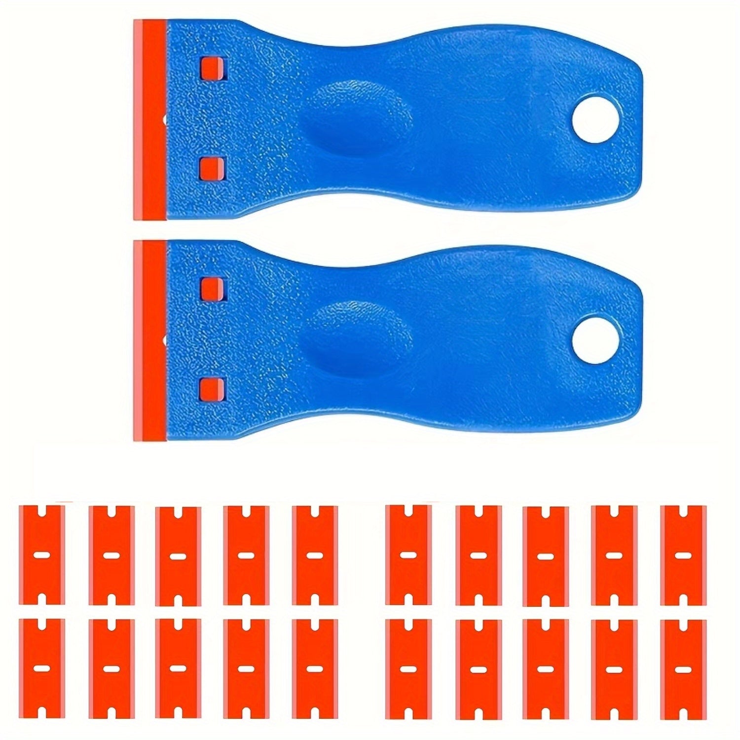 Plastic Razor Blade Scraper Set 2 Tools 20 Blades Labels Decal Rem