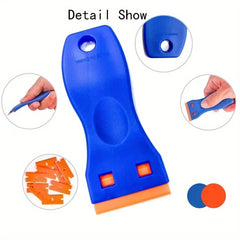 Plastic Razor Blade Scraper Set 2 Tools 20 Blades Labels Decal Rem
