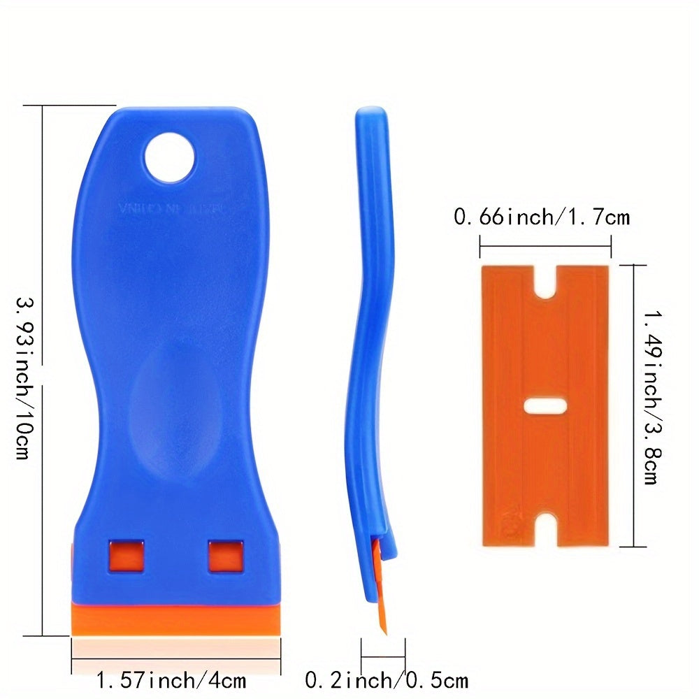 Plastic Razor Blade Scraper Set 2 Tools 20 Blades Labels Decal Rem