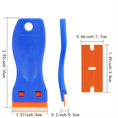 Plastic Razor Blade Scraper Set 2 Tools 20 Blades Labels Decal Rem