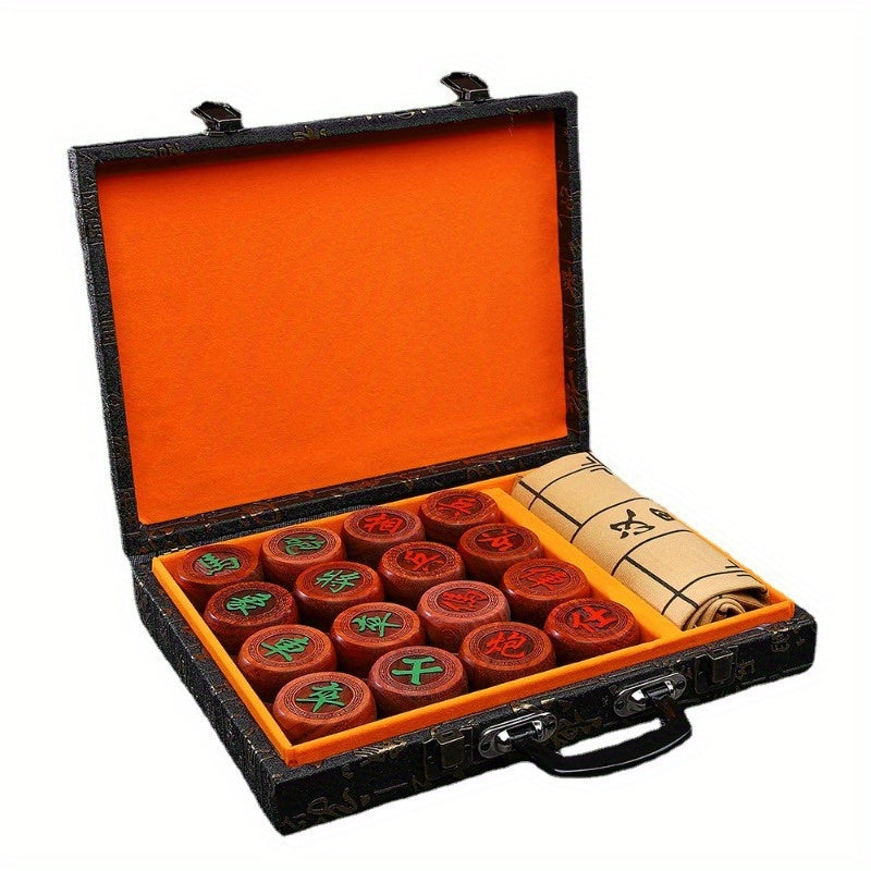 Solid Wooden Red Flower Pear Chess Chinese Chess Set Gift Great Gift For Elders