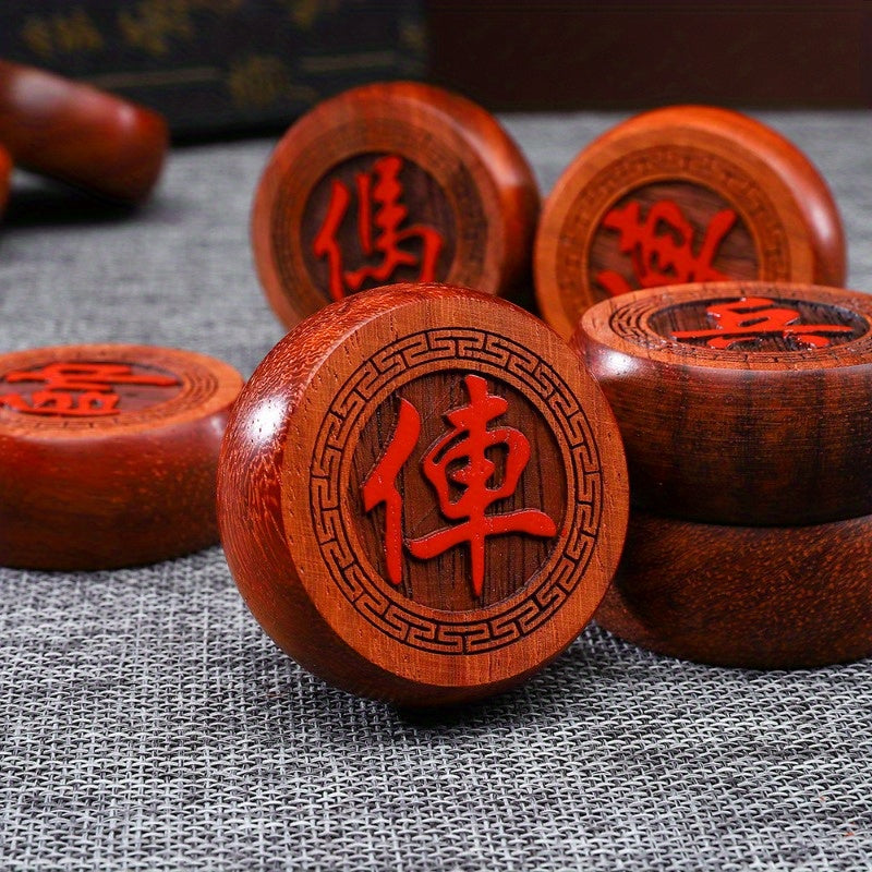 Solid Wooden Red Flower Pear Chess Chinese Chess Set Gift Great Gift For Elders