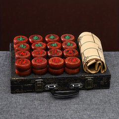Solid Wooden Red Flower Pear Chess Chinese Chess Set Gift Great Gift For Elders