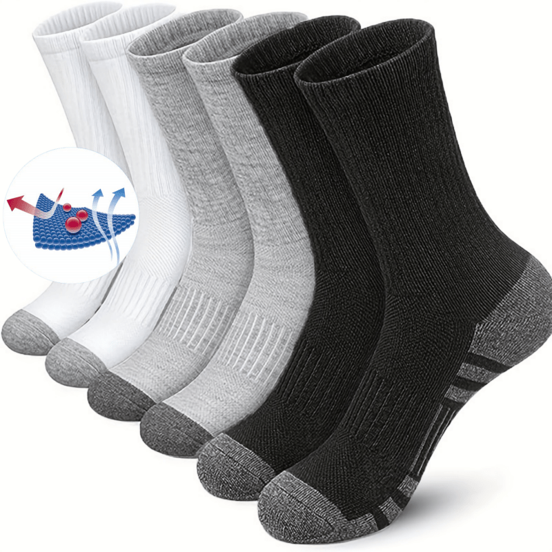 Men's Mid Crew Sport Socks Absorb Sweat Breathable for Basketball