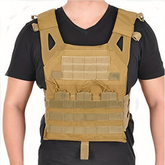 Adjustable Molle Vest for Outdoor Activities with Removable Pockets