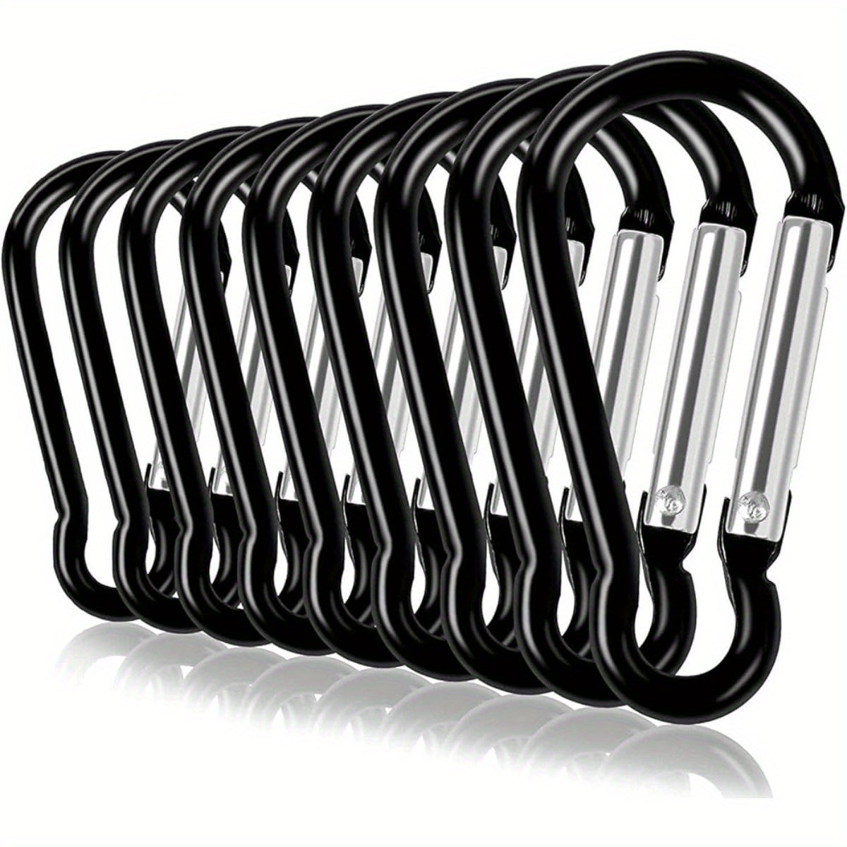 5pcs Aluminum Alloy Spring Buckle Keychain For Outdoor Camping Hiking