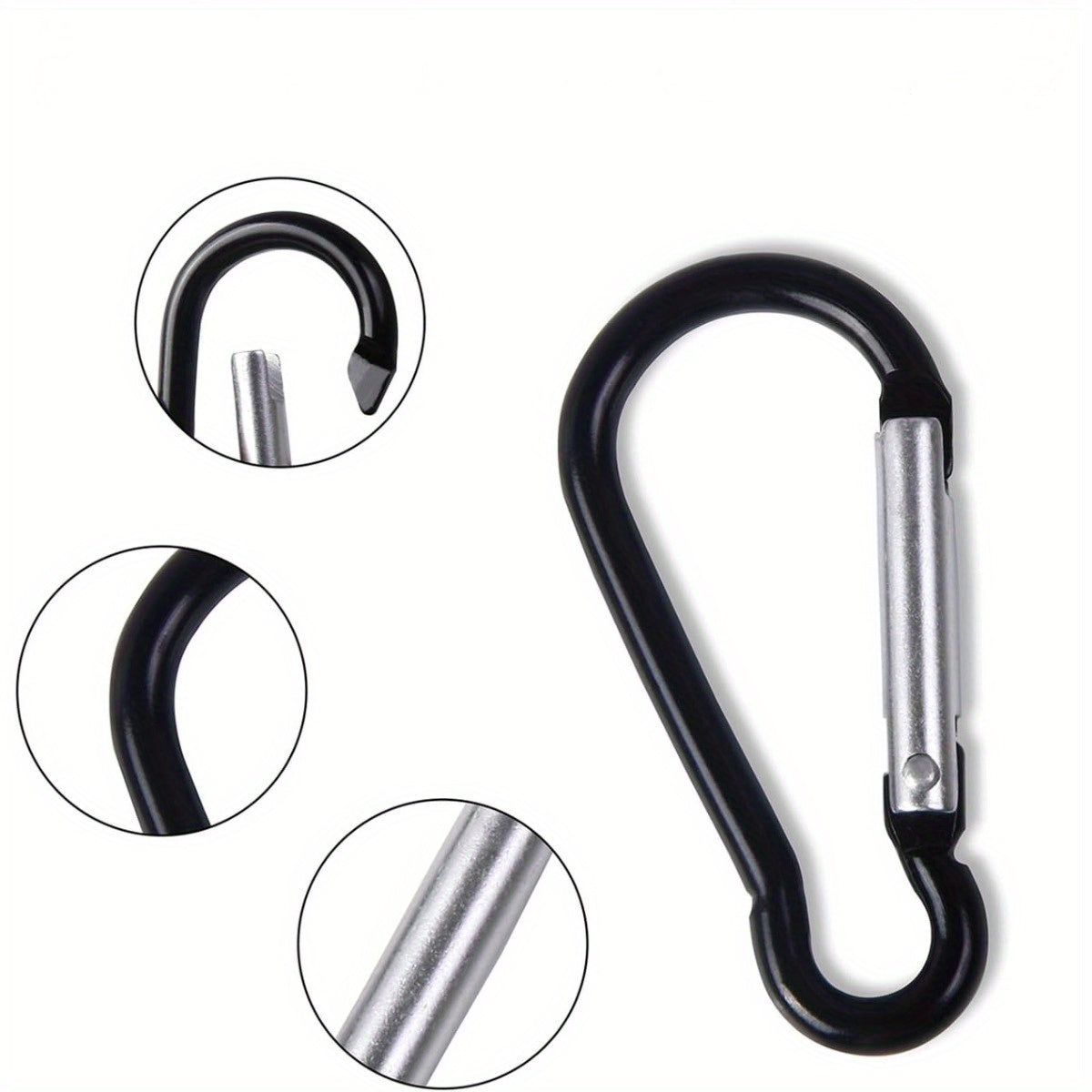5pcs Aluminum Alloy Spring Buckle Keychain For Outdoor Camping Hiking