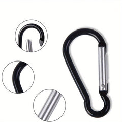 5pcs Aluminum Alloy Spring Buckle Keychain For Outdoor Camping Hiking