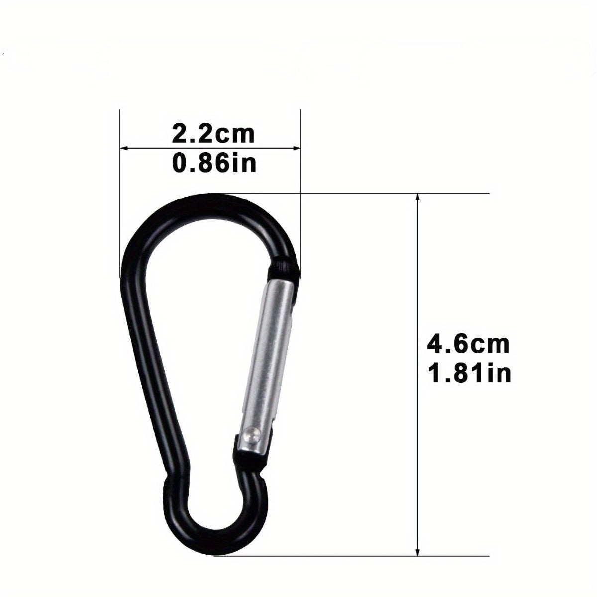 5pcs Aluminum Alloy Spring Buckle Keychain For Outdoor Camping Hiking