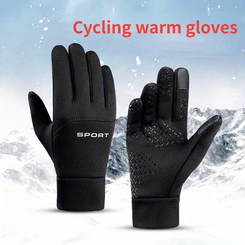 Men's Winter Warm Gloves Outdoor Coldproof Velvet Warm Gloves Touch Screen