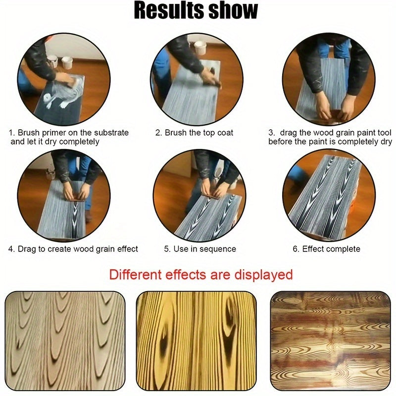 2pcs Wood Graining Painting Tool Set Wall Painting Decoration DIY Tool