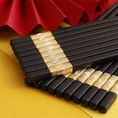 20 Pairs Reusable Non-slip Alloy Chopsticks for Home Restaurant and Travel