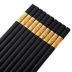 20 Pairs Reusable Non-slip Alloy Chopsticks for Home Restaurant and Travel