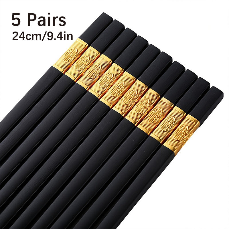 20 Pairs Reusable Non-slip Alloy Chopsticks for Home Restaurant and Travel