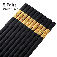 20 Pairs Reusable Non-slip Alloy Chopsticks for Home Restaurant and Travel