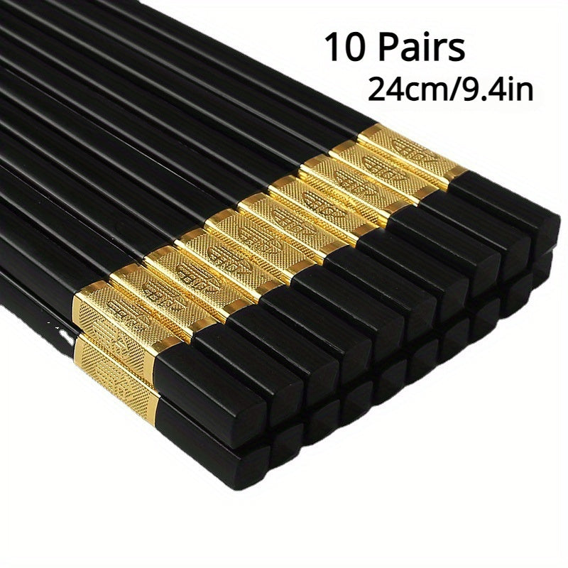 20 Pairs Reusable Non-slip Alloy Chopsticks for Home Restaurant and Travel