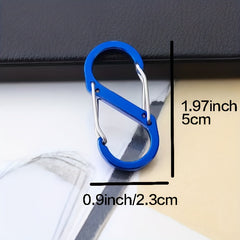 8pcs Mini S-shaped Carabiner Buckles for Outdoor Activities