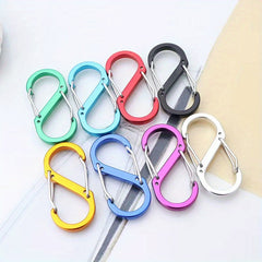 8pcs Mini S-shaped Carabiner Buckles for Outdoor Activities