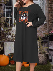 Cow Pumpkin & Leaf Print Lounge Dress