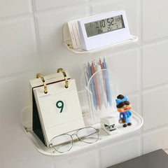 Folding Wall Mounted Shelf Space Saving Storage Rack No Punch