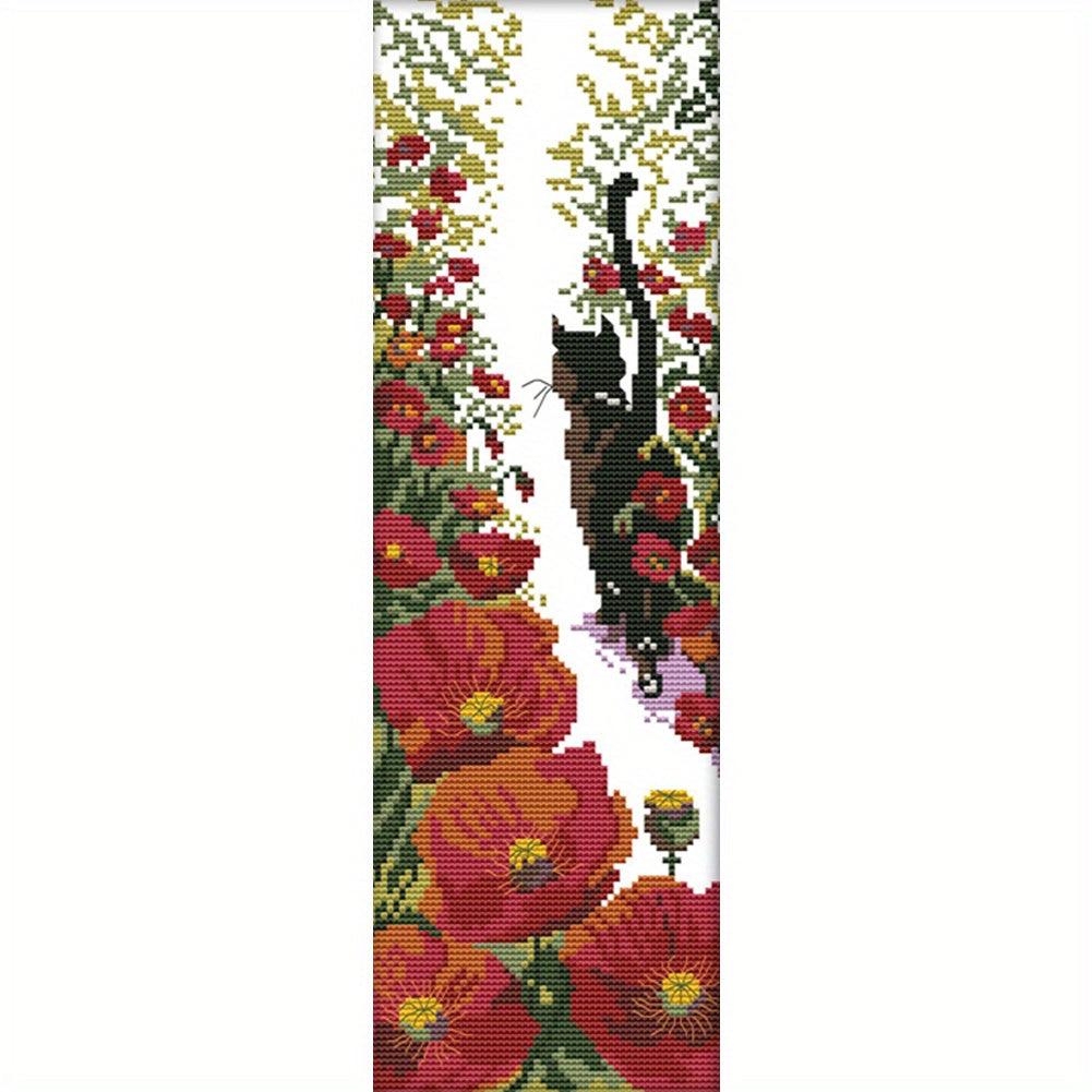 14CT Printed Flower Kit Cross Stitch Material Bag Artwork Wall Decor