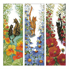 14CT Printed Flower Kit Cross Stitch Material Bag Artwork Wall Decor